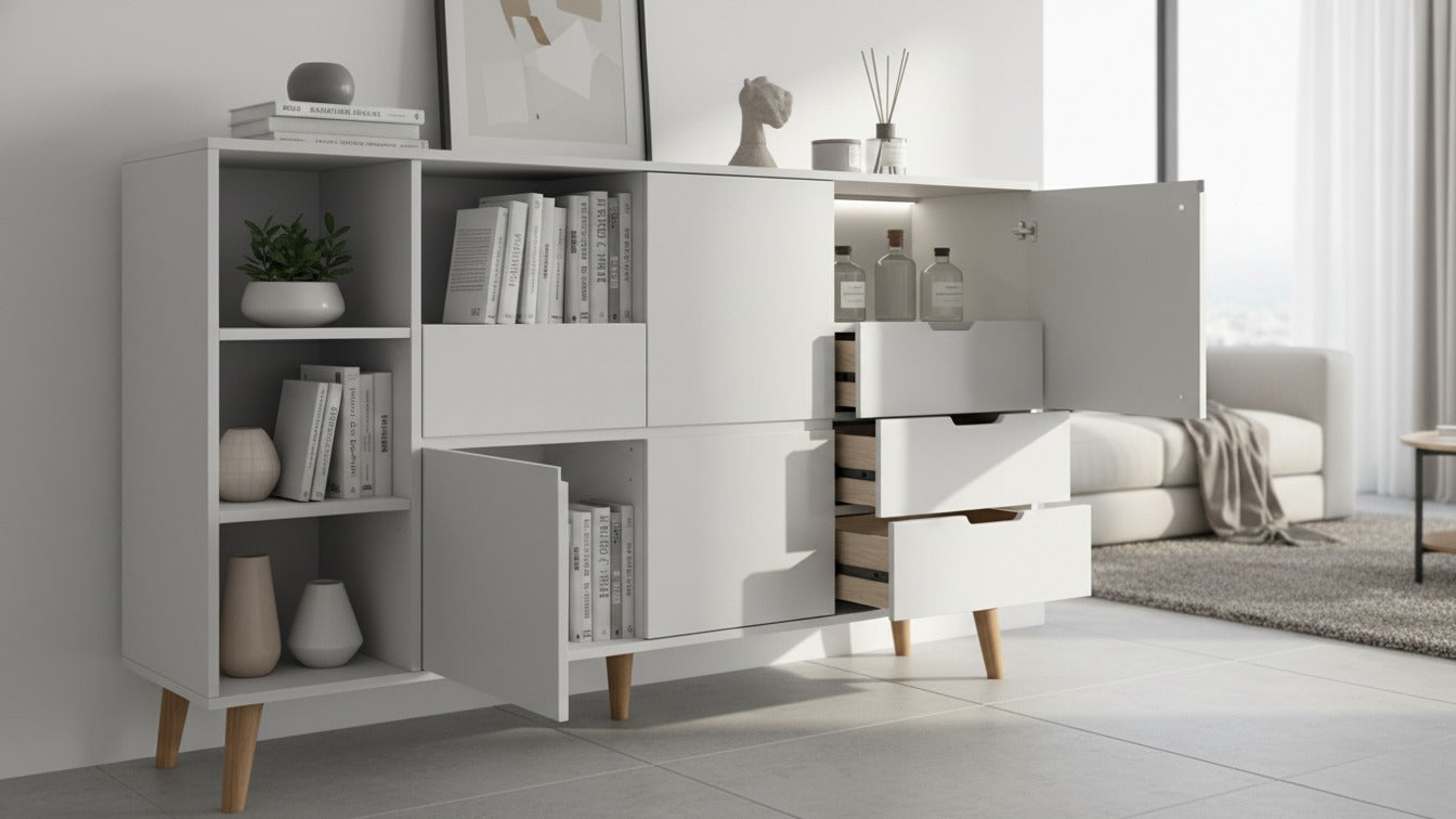 En geç 15 iş günü içinde kargoda, Kargo bedava! Modern Beyaz Şifonyer