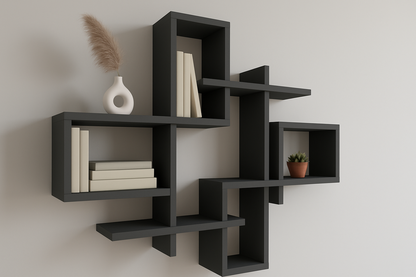 En geç 15 iş günü içinde kargoda, Kargo bedava! Dekoratif Koyu Gri Duvar Rafı