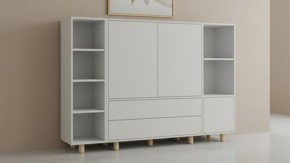 En geç 15 iş günü içinde kargoda, Kargo bedava! Raflı ve Çekmeceli Şifonyer Dolap Ünitesi