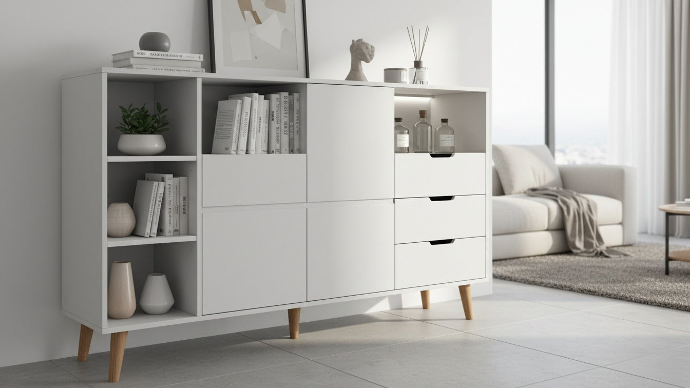 En geç 15 iş günü içinde kargoda, Kargo bedava! Modern Beyaz Şifonyer